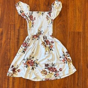 J for Justify Floral Casual Dress - Cream and Red